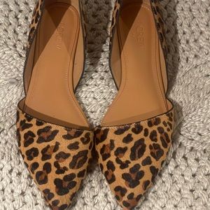 Jcrew Animal print calf hair D’ Orsay flats size 8